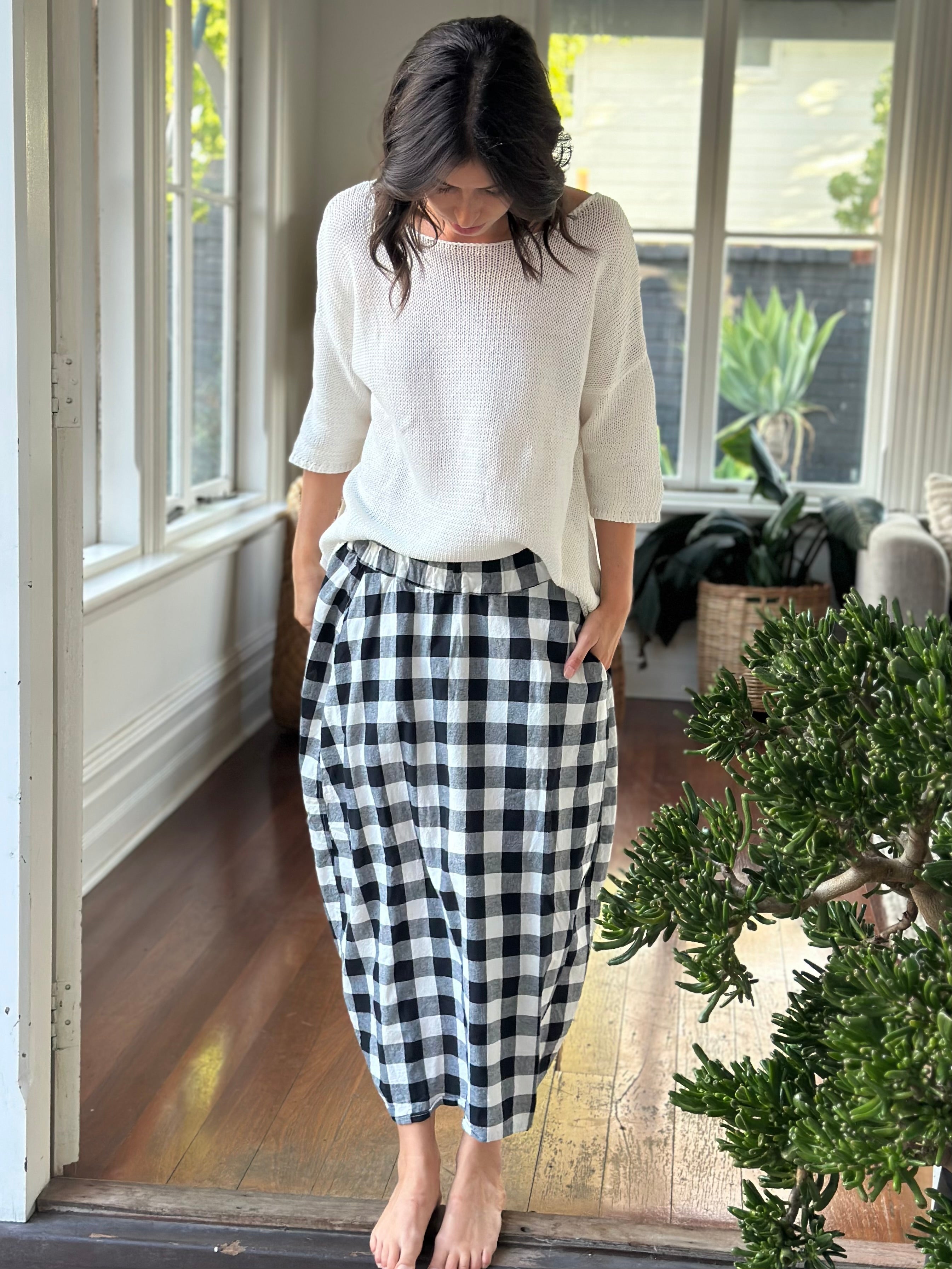 lana skirt - black check
