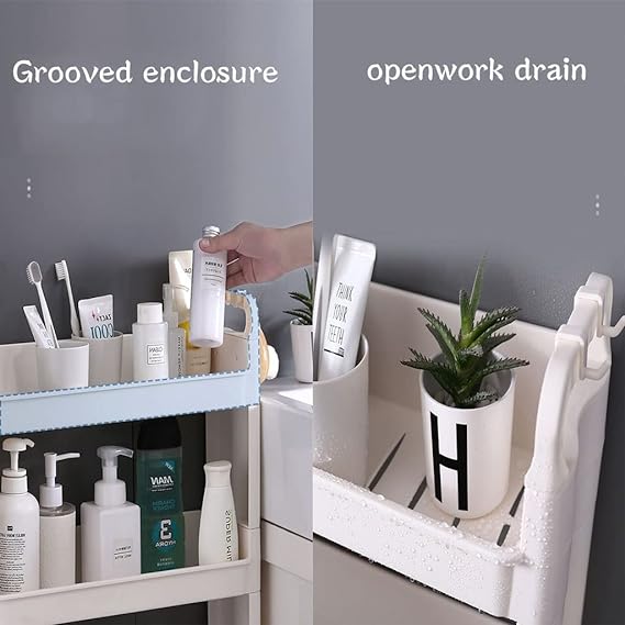 4 Layer Multi Functional Plastic Rack. 4 Tier Plastic Storage Shelf