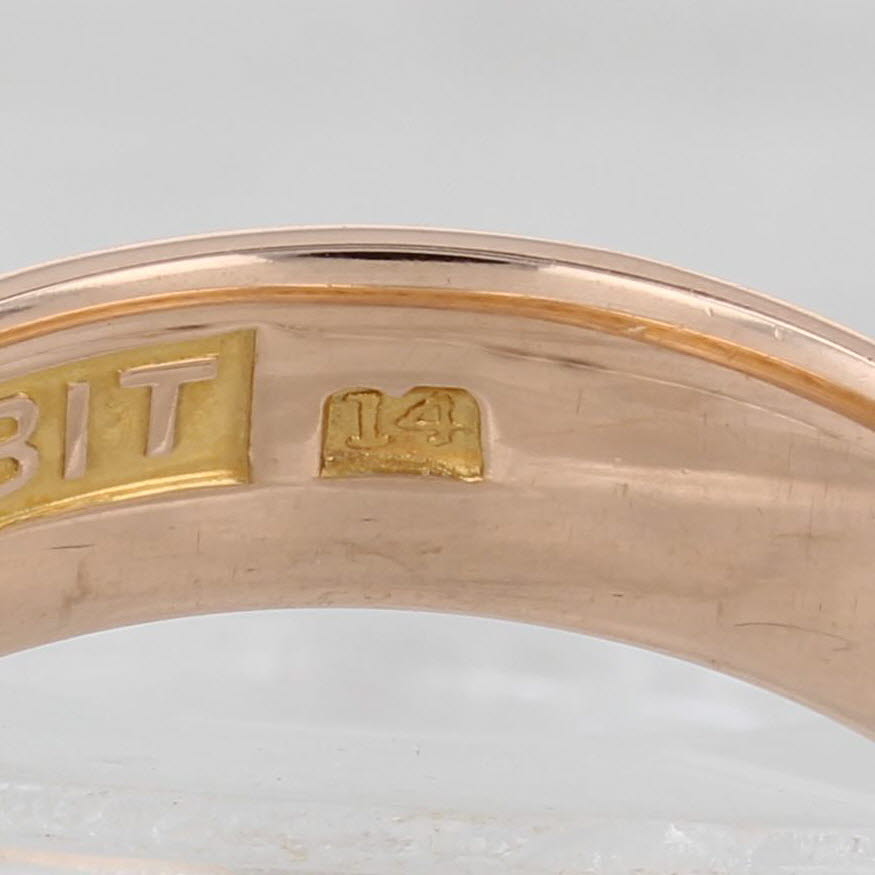 Antique Scottish Rite 14th Degree Ring 14k Rose Gold Band Masonic Size 12