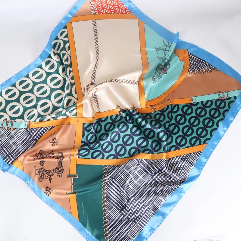 Women's Retro Bohemian Geometric Satin Printing Scarves & Gloves
