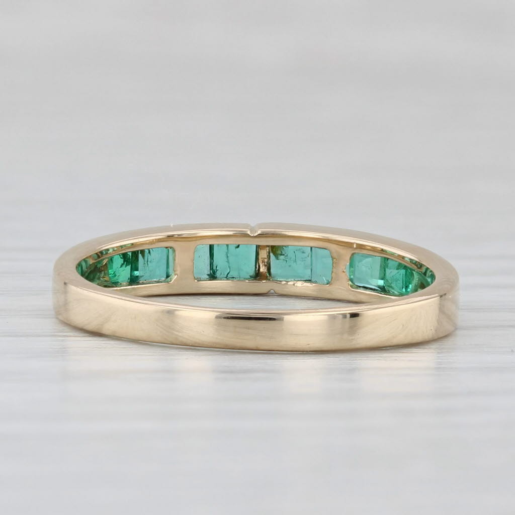 0.56ctw Emerald Stackable Ring 18k Yellow Gold Size 6.75 Wedding Band