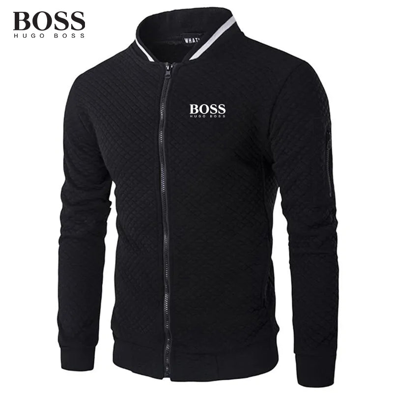 BOSS Men-s Casual Jacket Coat With Stand-up Collar