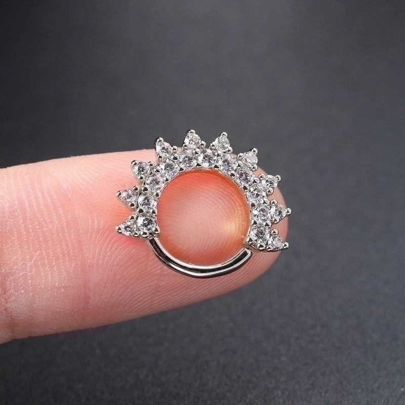 1 Piece Minimalist Leaf Inlay Copper Zircon Ear Studs