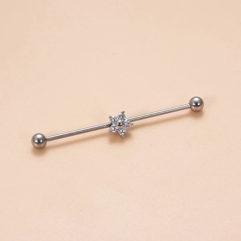 1 Piece Ear Cartilage Rings & Studs Vintage Style Heart Shape Wings Flower 316L Stainless Steel  Copper Plating Inlay Zircon