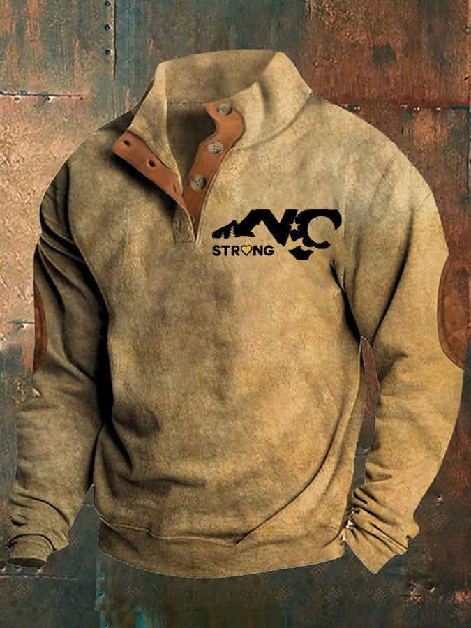 Men's Vintage North Carolina Strong Print Sweatshirt