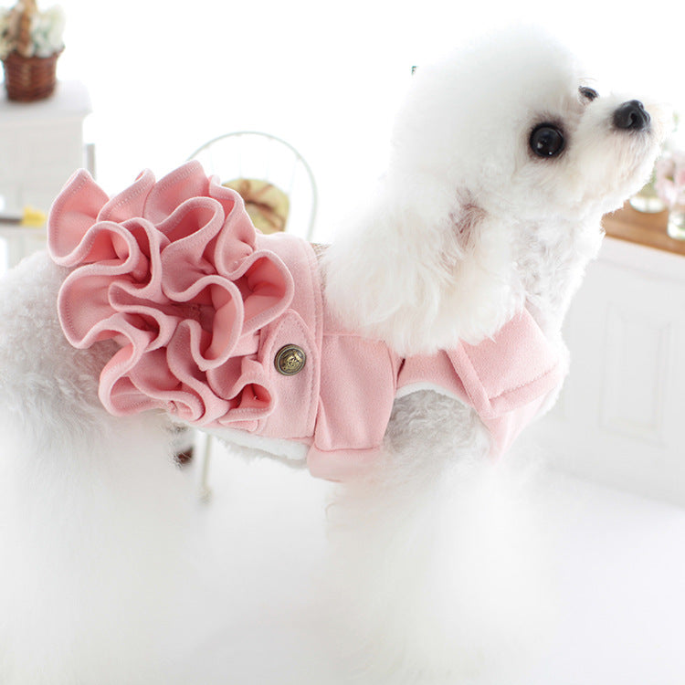 Warm Multilayer Buttoned Dog Dress/Jumpsuits