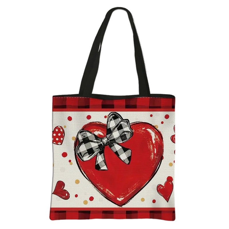 Women's Medium Polyester Letter Heart Shape Classic Style Square Open Shoulder Bag