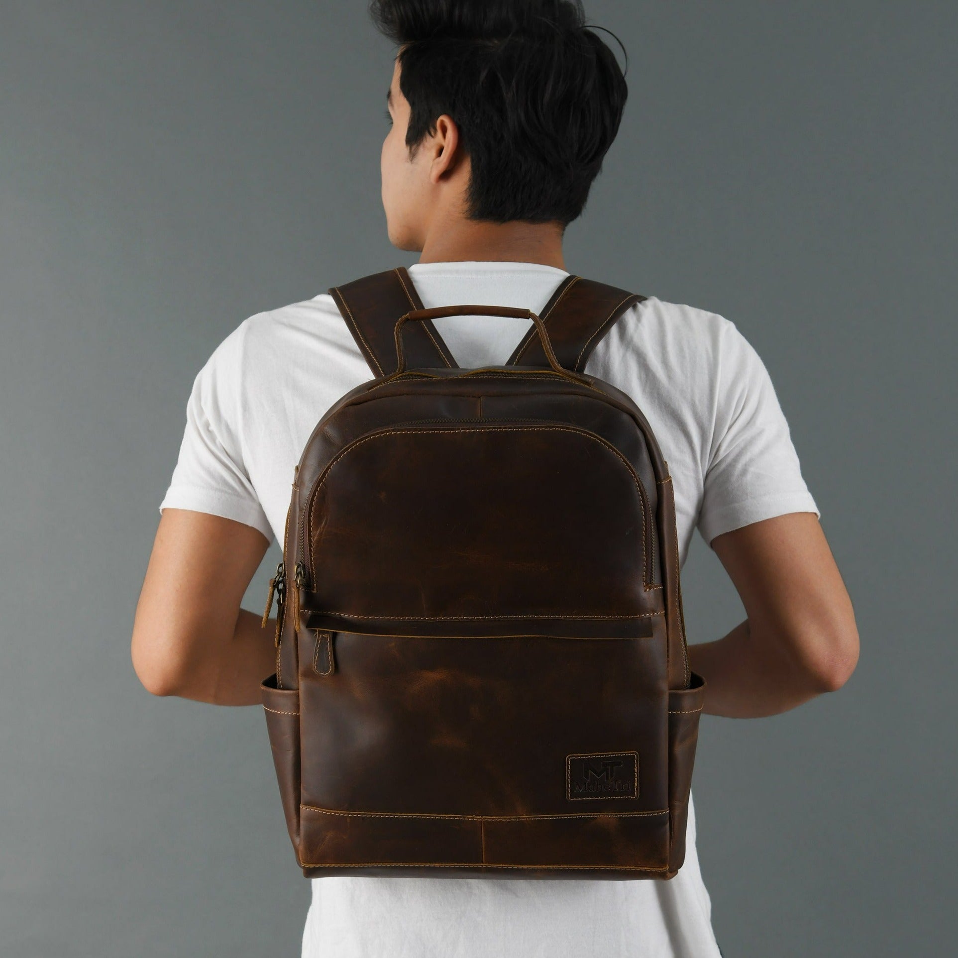Unisex Buffalo Leather Backpack