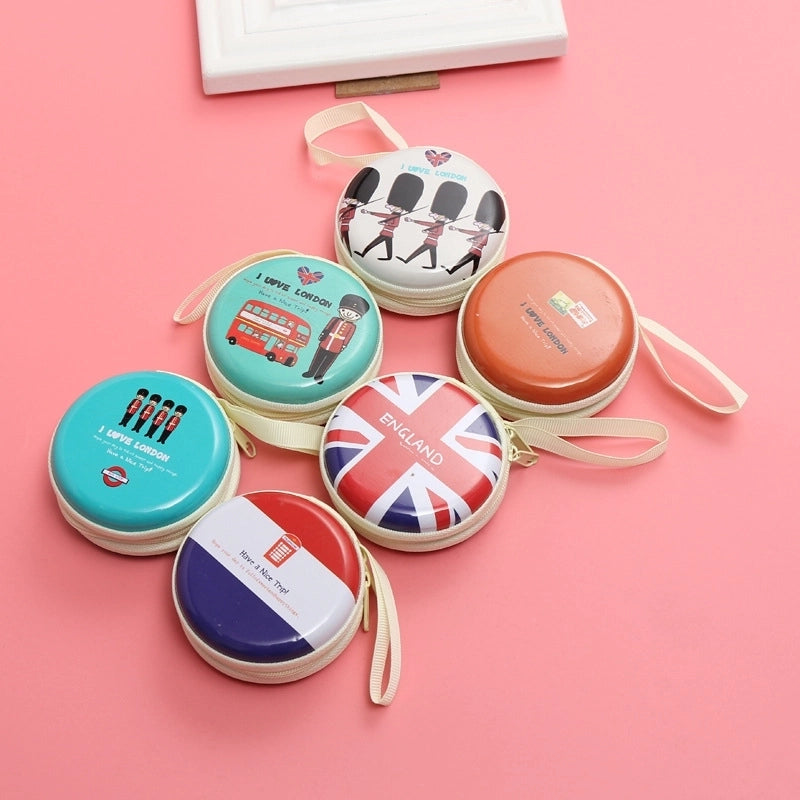 Women's Cartoon Letter Tinplate Zipper Coin Purses