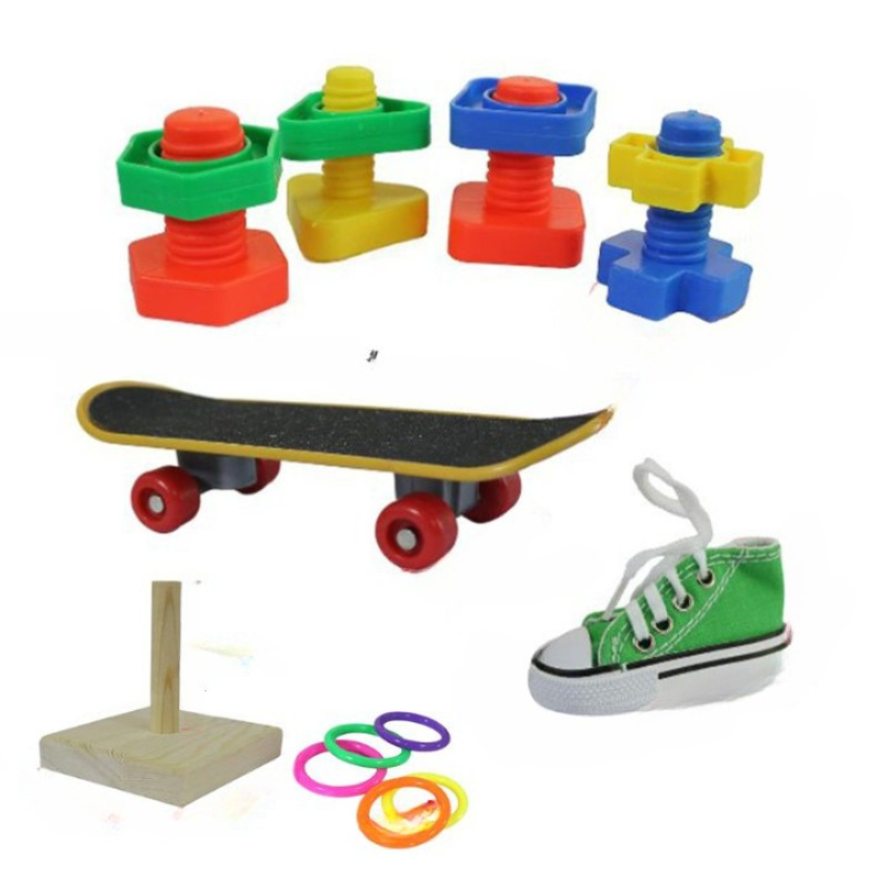 8 Pieces Parrot Training Chew Toys Set