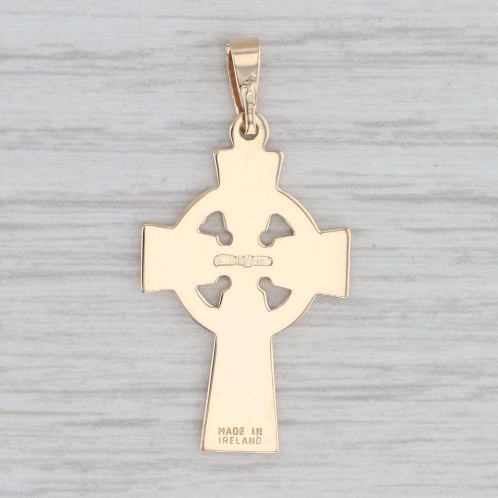 Irish Celtic Knot Iona Cross Pendant 10k Yellow Gold