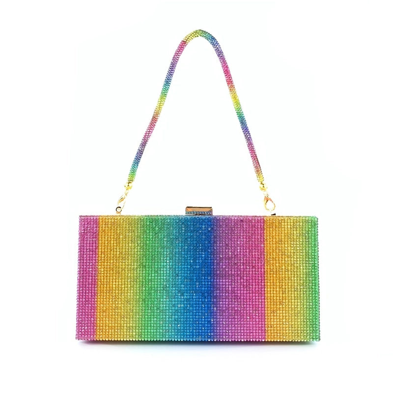 Polyester Stripe Plaid Square Evening Bags