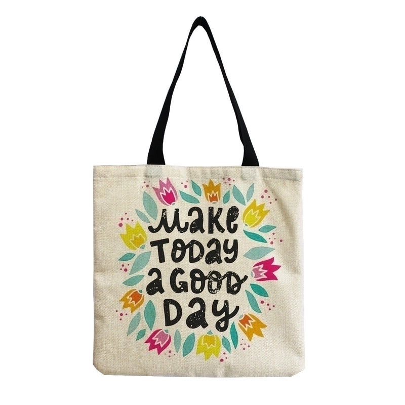 Women's Minimalist Letter Cotton And Linen Shopping Bags
