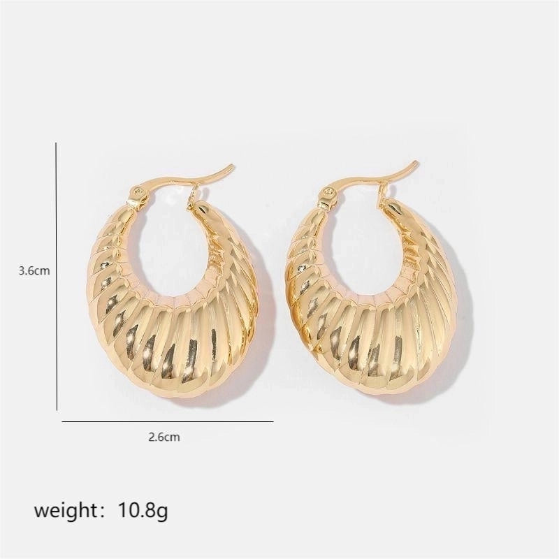 1 Pair Minimalist Solid Color Commute Geometric Semicircle Circle Plating Stainless Steel 18K Gold Plated Earrings