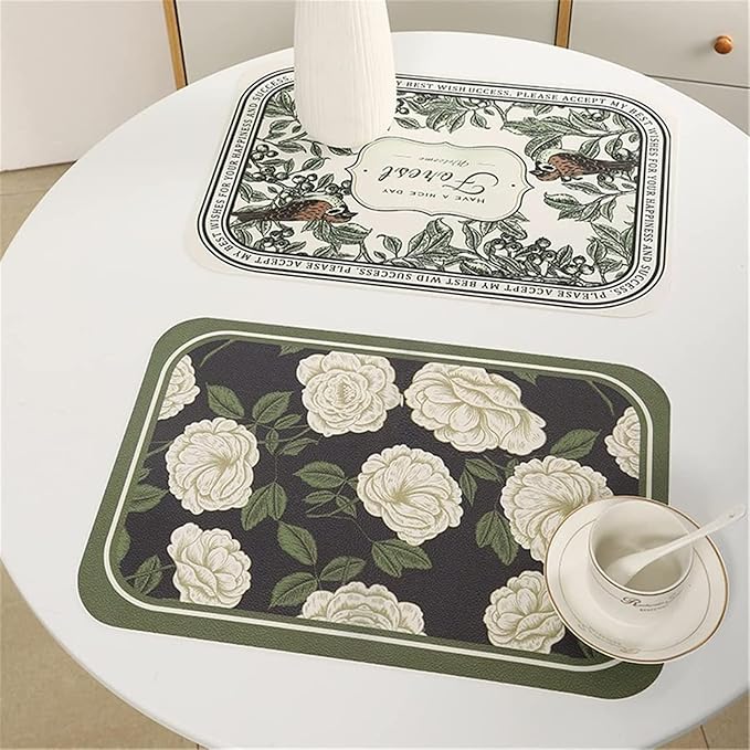 2pc Leather Placemats-Jasmin Flower(SA2405-262)