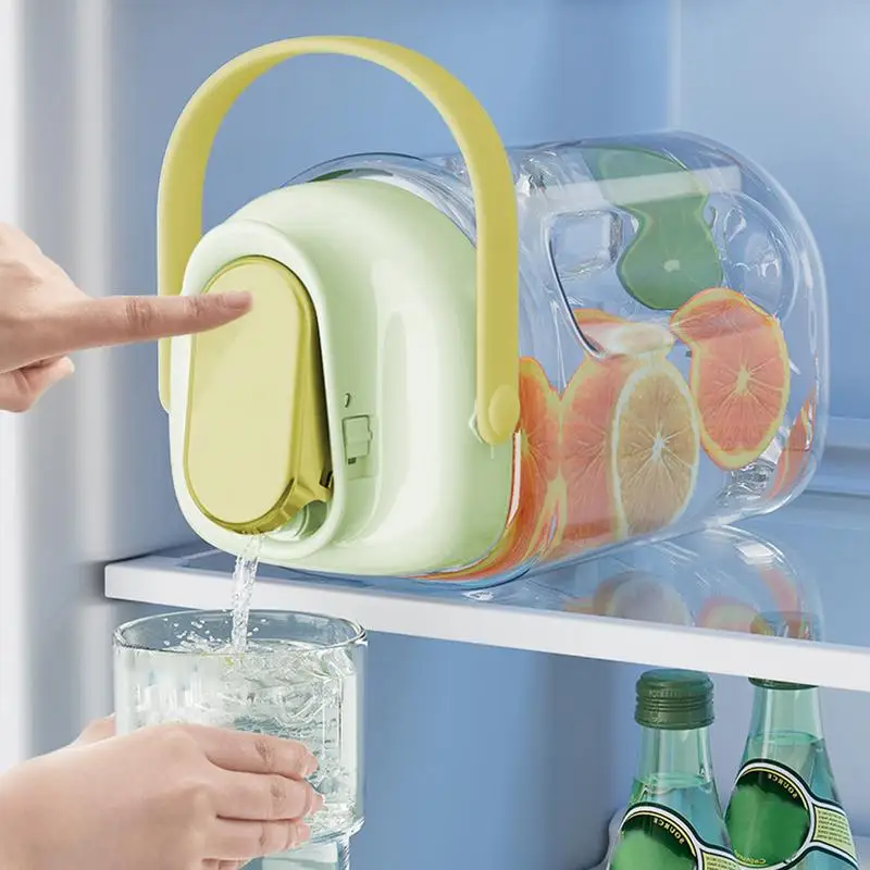 COLD WATER BOTTLE WITH TAP LEMONADE CONTAINER WATER DISPENSER 2000ml