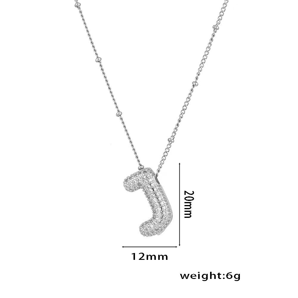 New Micro-Inlaid Zircon 26 Letter Pendant Necklace Copper Plated 18K Gold Fashionable And Classic