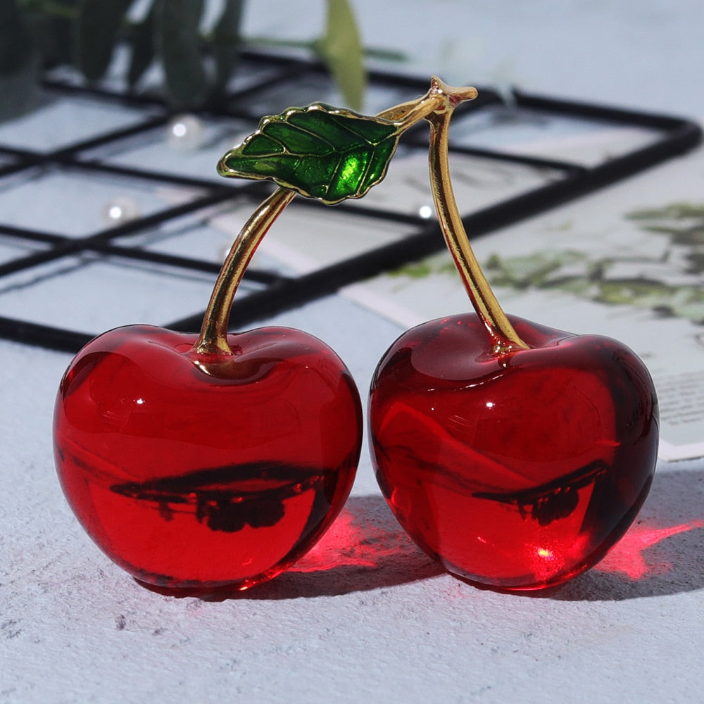 Crystal Cherry Figurine