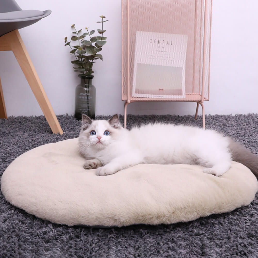 Super Soft Handmade Imitation Fur Round Fluffy Pet Fuzzy Mat