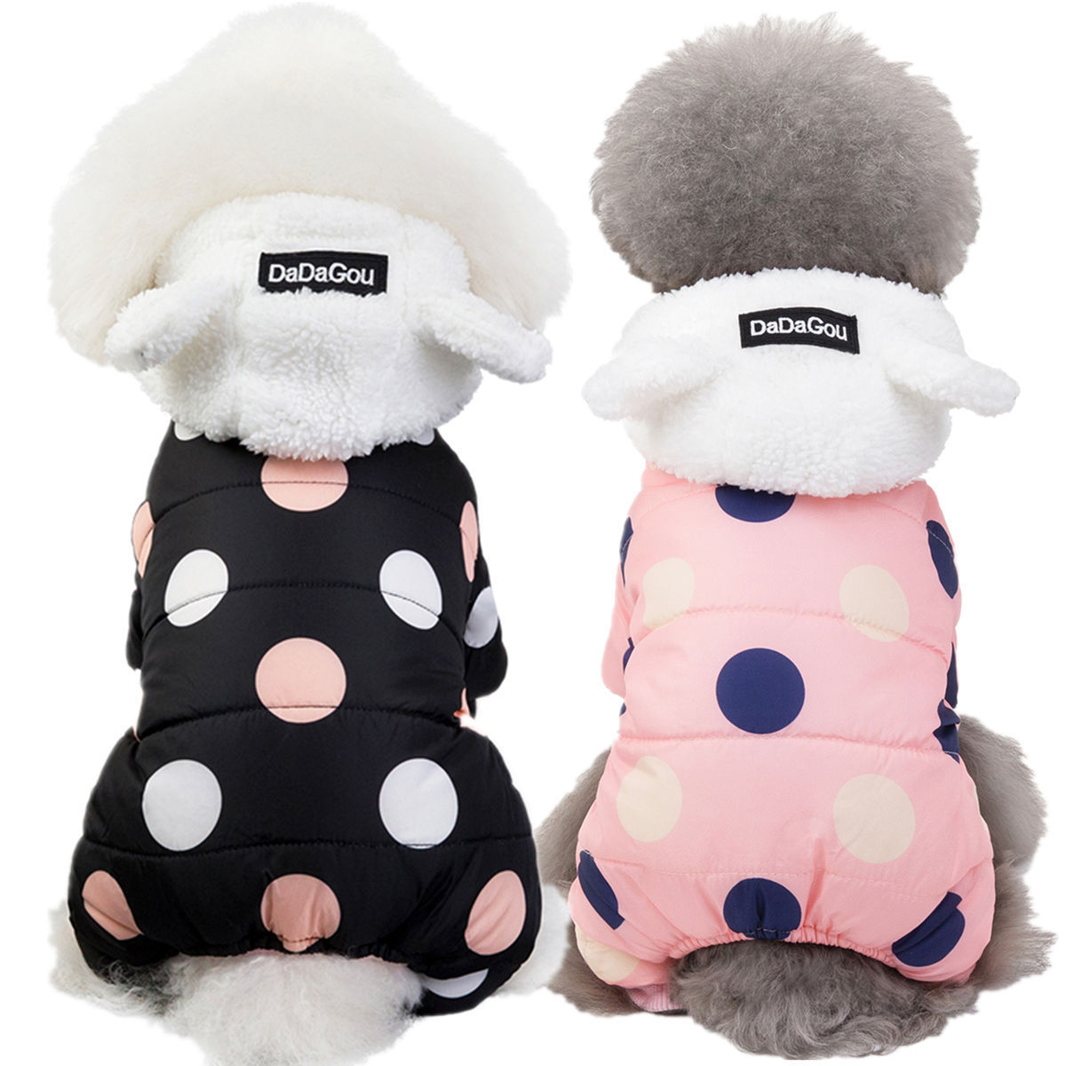 Warm Polka Dot Coat - Cozy Dog Winter Jacket