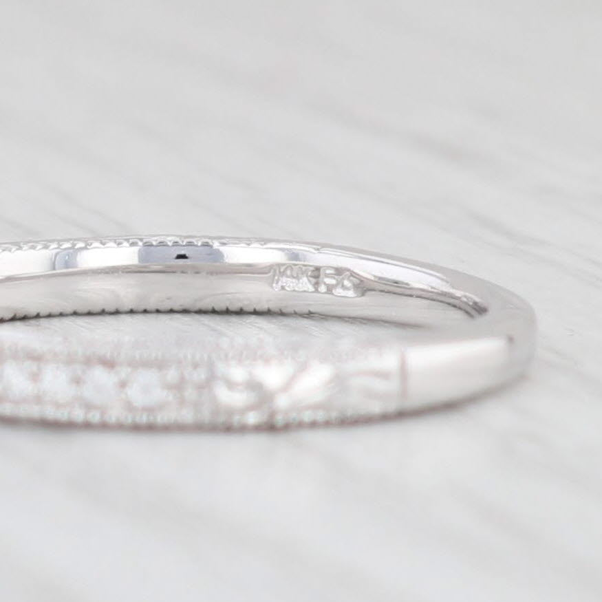 New Frederick Goldman Diamond Wedding Band 14k White Gold Sz 6.5 Stackable Ring