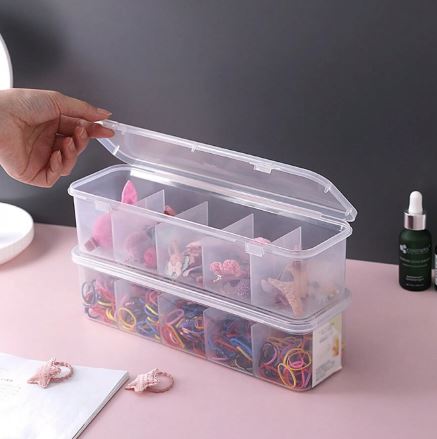 1pc Household Hair Accessories Storage Box. Five Compartment Storage Box For Storing