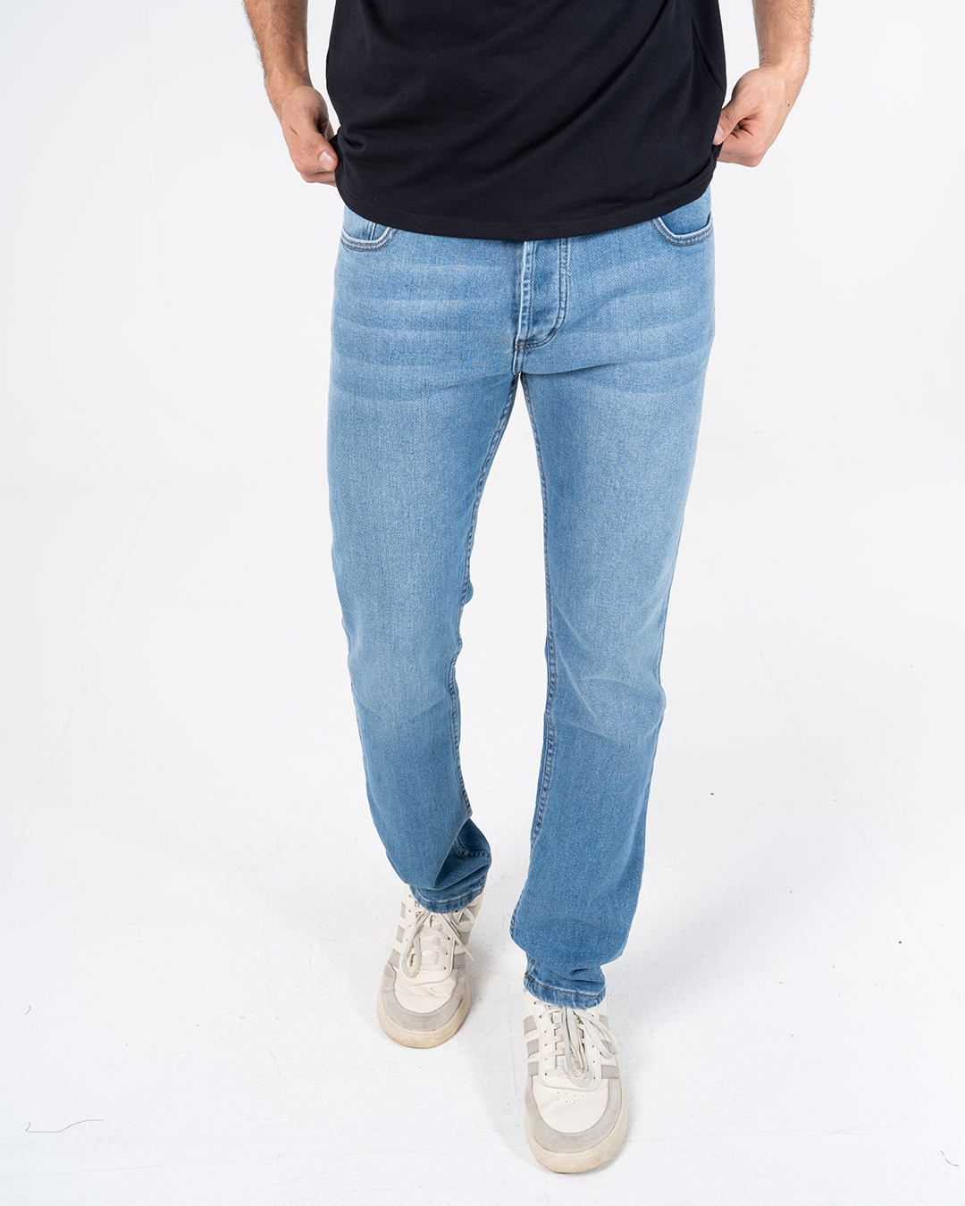 Denim Slim Pants With Pockets