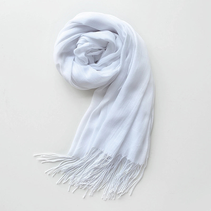 Unisex Minimalist Solid Color Polyester Scarf