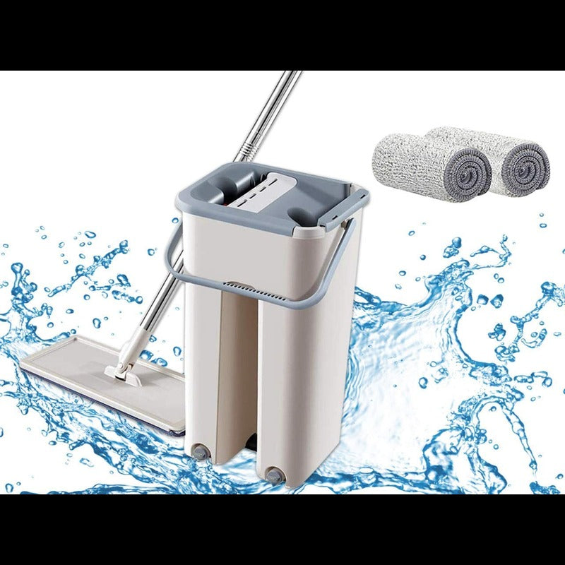 Floor Mop with Bucket. Microfiber Flat Mop with Bucket