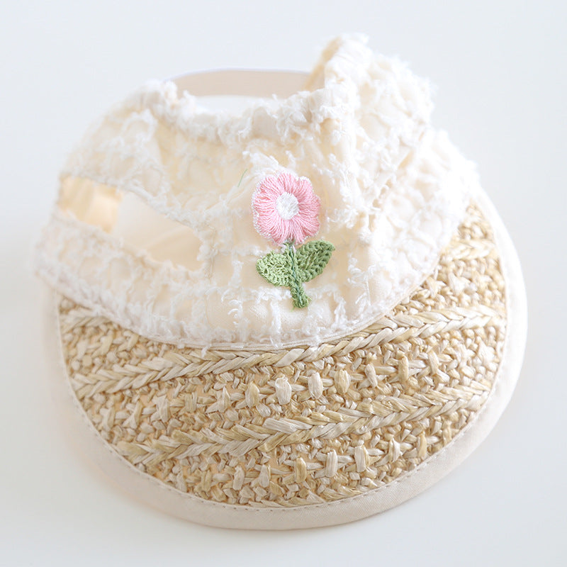 Sweet Embroidery Flower Dog Dress/Hat