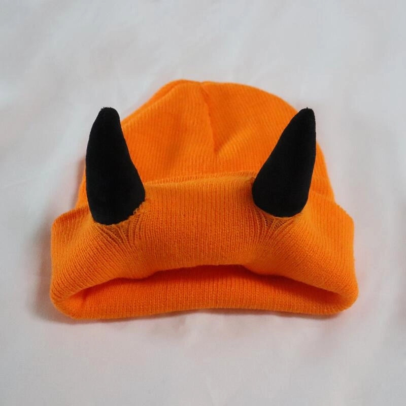 Little Devil Knitted Hat Men's Trendy Ear Protection Wool Hat Women's Autumn And Winter Warm Big Head Circumference Couple Hat