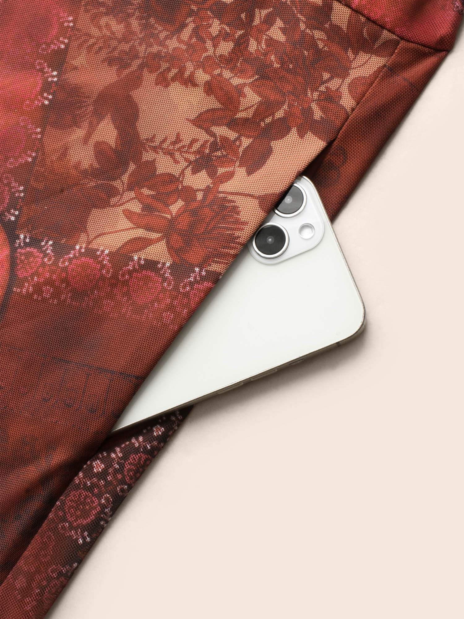 Boho Print Belted Mesh Midi Dress