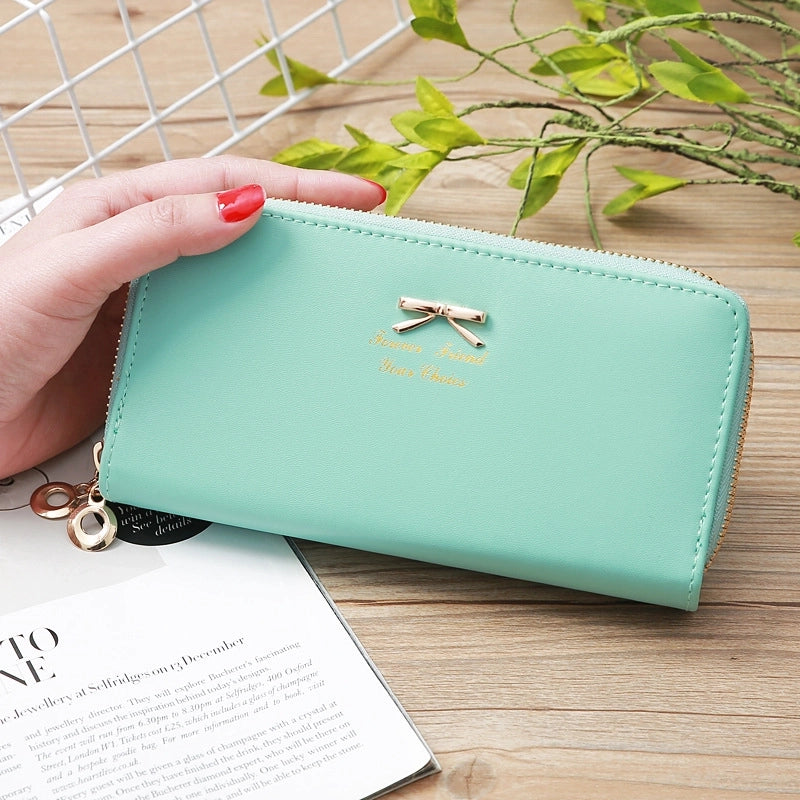 Accessories Korean Bowknot Letter Double Zipper Coin Purse