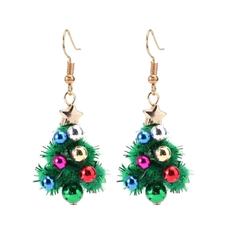Fashion Santa Claus Christmas Socks Bell Epoxy Alloy Earrings