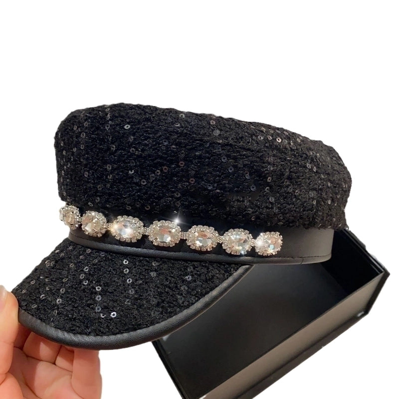Women's Lady Streetwear Solid Color Wide Eaves Newsboy Cap