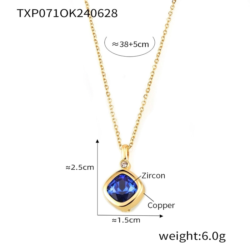 Minimalist Quadrilateral 304 Stainless Steel 18K Gold Plated Plating Earrings Necklace Jewelry Set