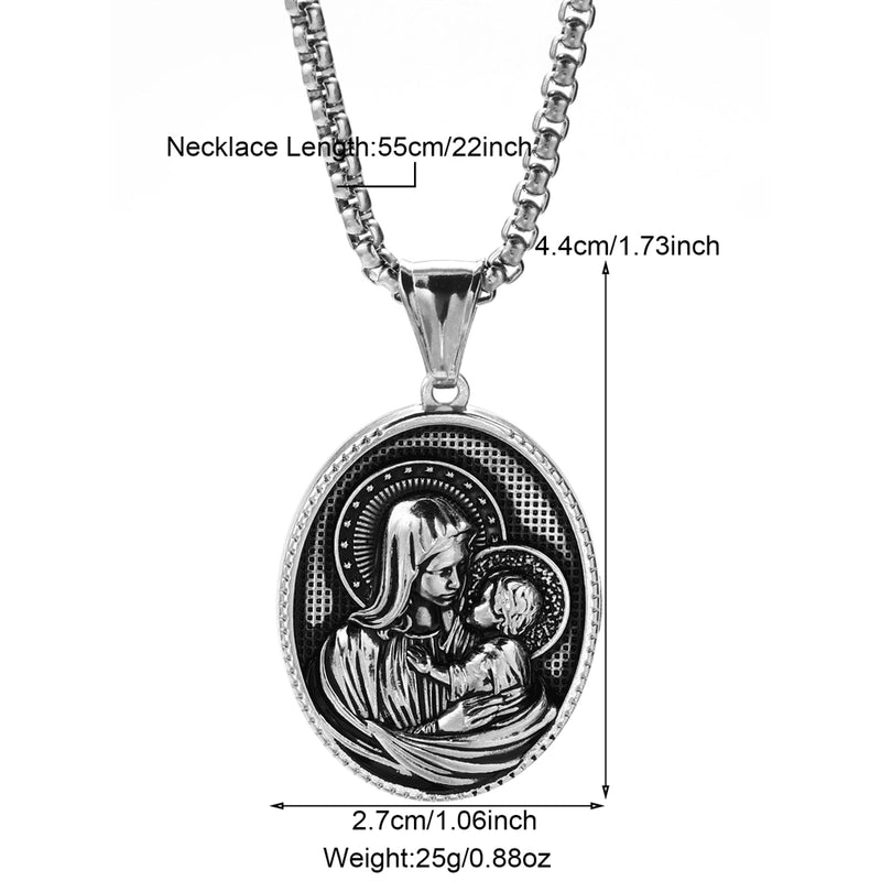 Modern Style Classic Style Portrait Cross Solid Color 304 Stainless Steel 18K Gold Plated Round Pendant Necklace