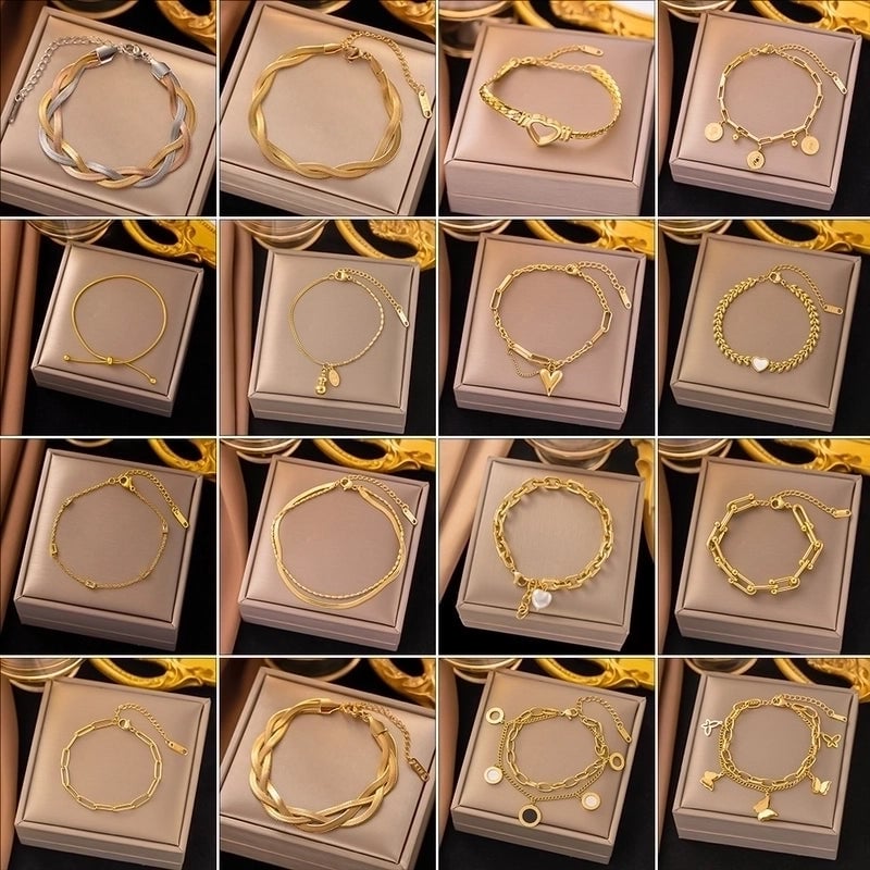 Elegant Basic Streetwear Heart Shape Butterfly Titanium Steel Zircon Bracelets In Bulk