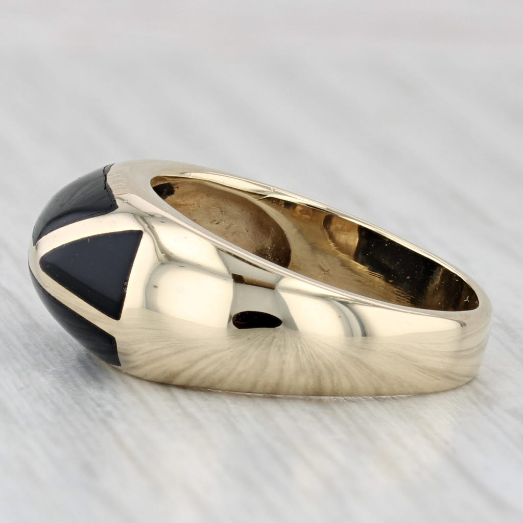 Onyx Mosaic Domed Ring 14k Yellow Gold Size 6.5