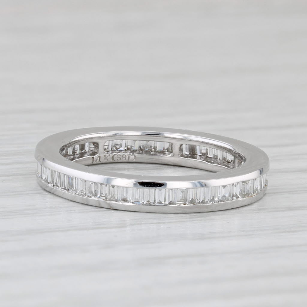 New 1.03ctw Channel Set Baguette Diamond Eternity Band 14k Gold Size 6.25 Ring
