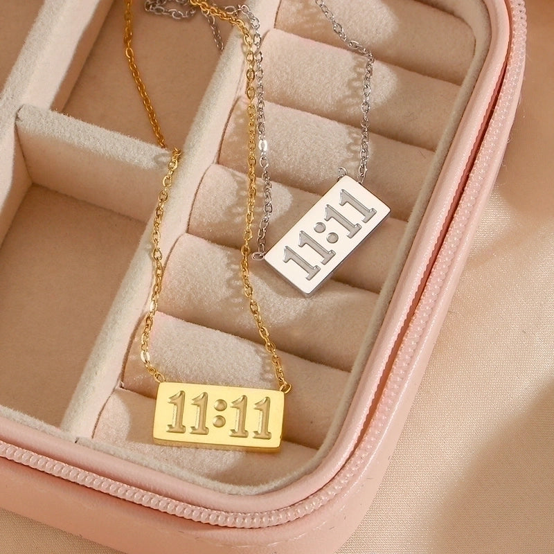 Fashion Number 304 Stainless Steel No Inlaid 18K Gold Plated Plating Necklace