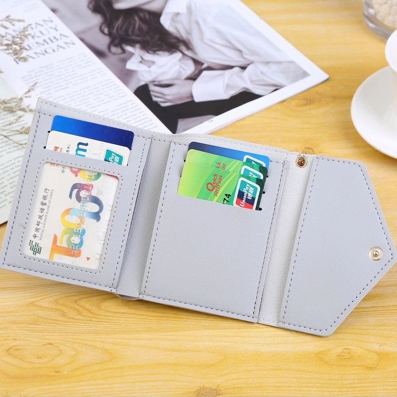 Women's Solid Color Pu Leather Magnetic Buckle Wallets