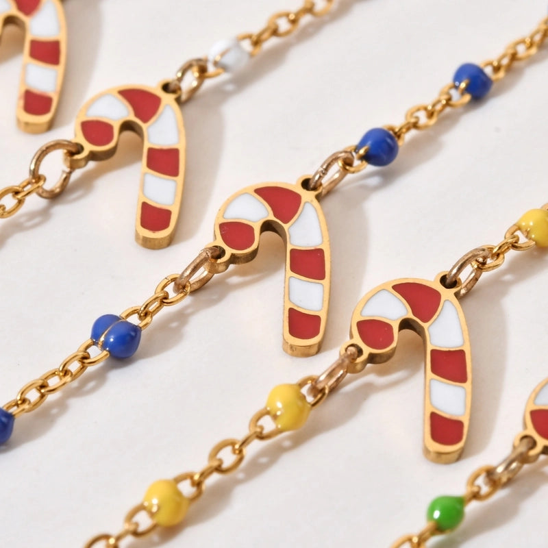 Cartoon Style Cute Candy Stainless Steel Bracelets In Bulk Christmas