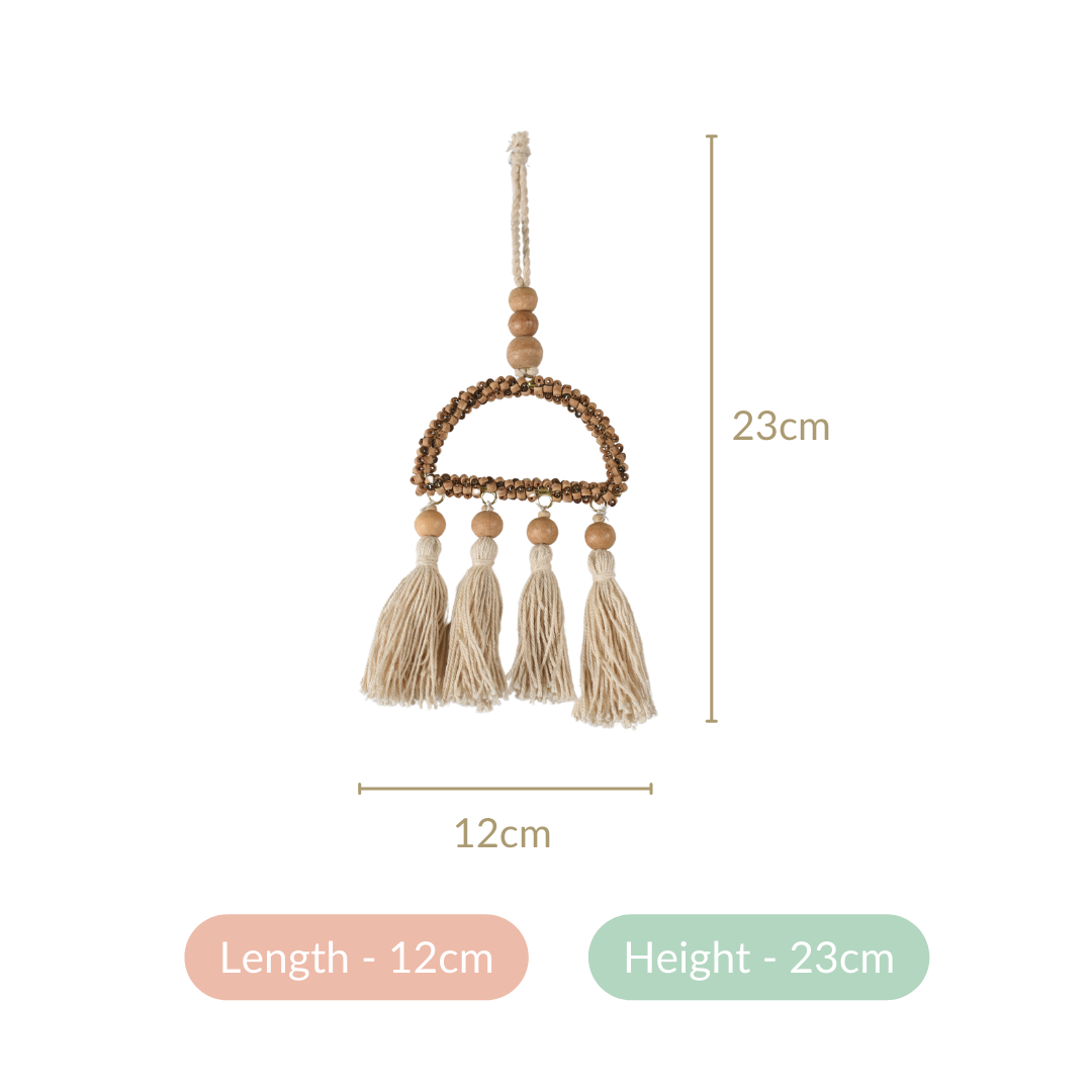 Wooden Beads Sustainable Hanging Ornament Set of 2