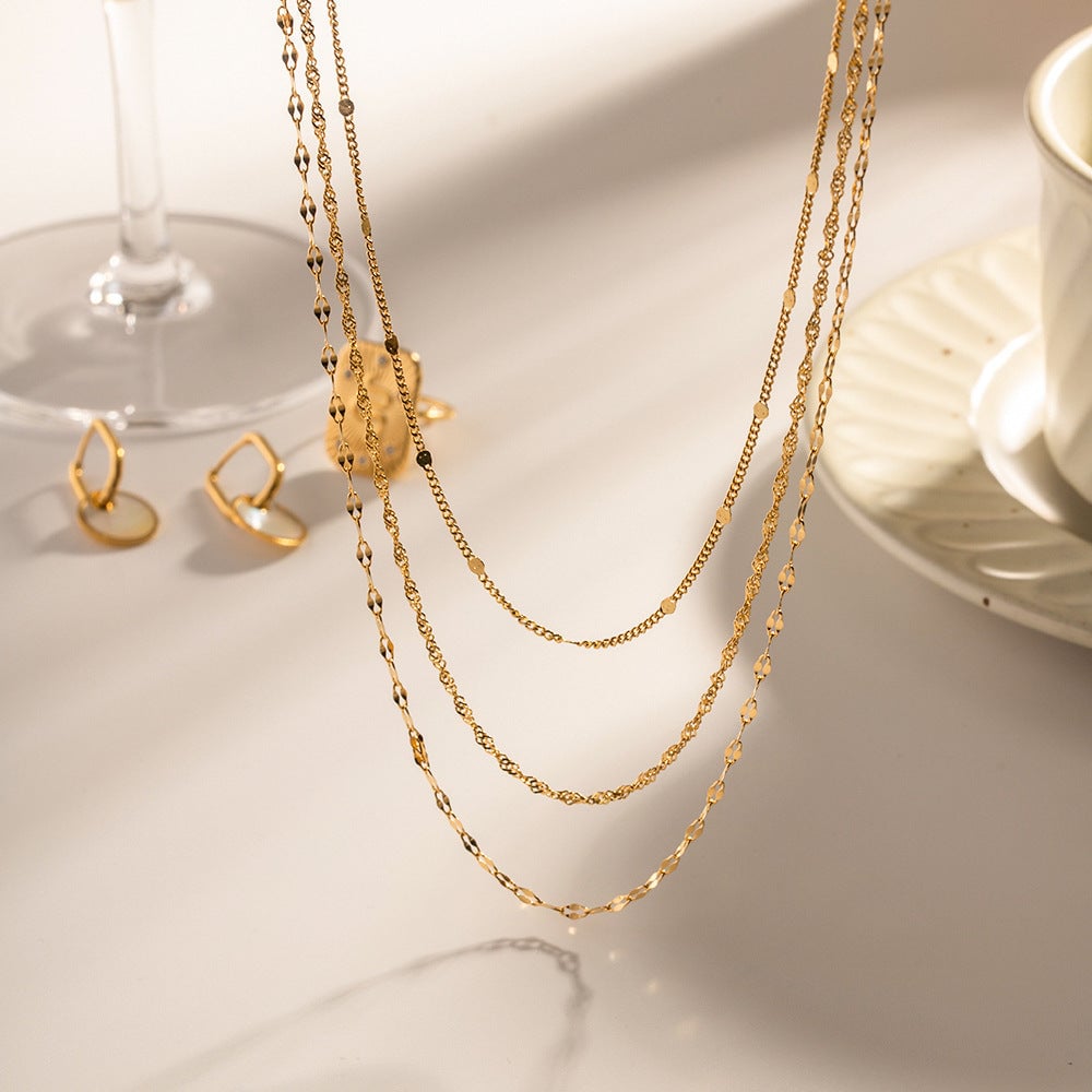 Chain Stainless Steel 18K Gold Plated Necklaces