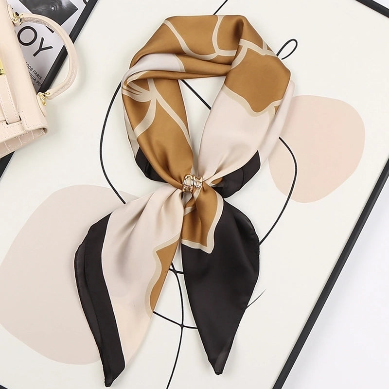 Women's Sweet Flower South  Satin Silk Scarves