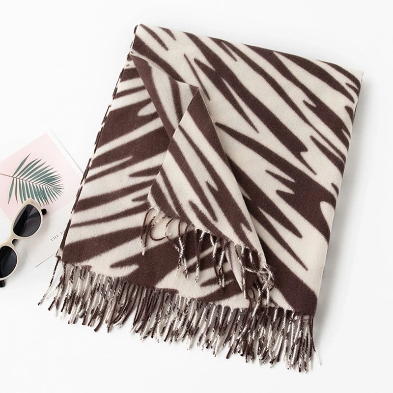Spring Animal Pattern Printed Scarf Women's Elegant Light Luxury Casual Sun Protection Neck Protection Scarf
