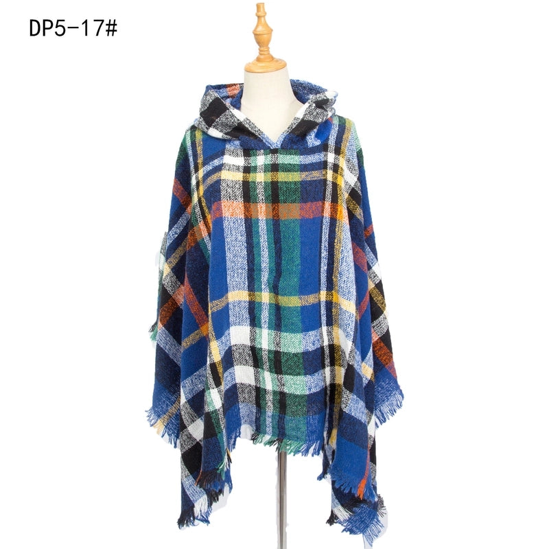 Women's Streetwear Plaid Polyester Tassel Shawl