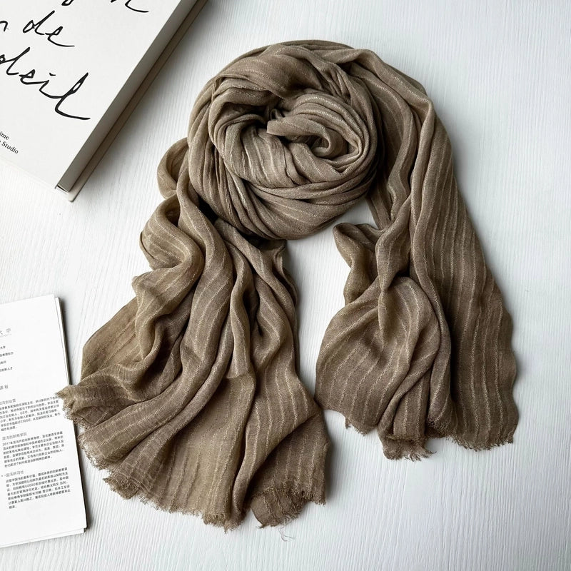Unisex Sweet Stripe Viscose Fiber Scarf