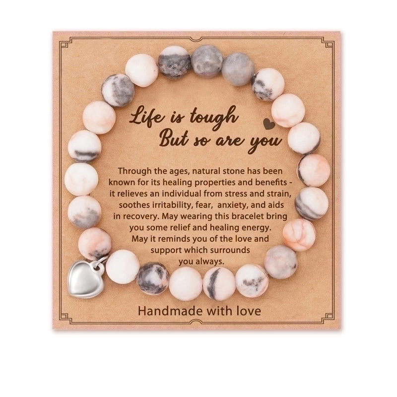 2 Pieces Retro Geometric Natural Stone Handmade Bracelets